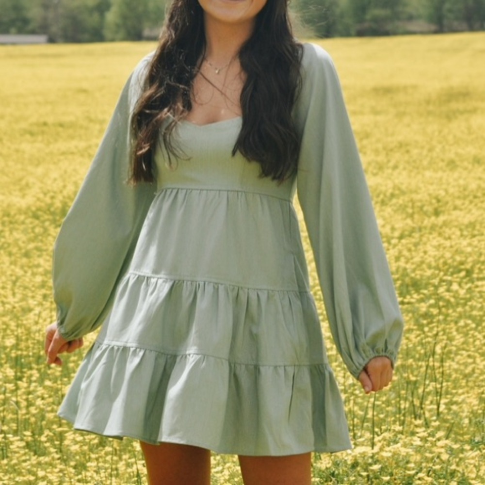 The Clothing Company Sage Green Mini Dress